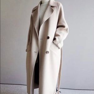 NWT Double Breasted Wool Blend Trench Coat